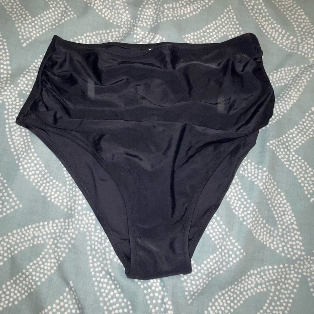Elegant Black High-Waisted Swim Bottom